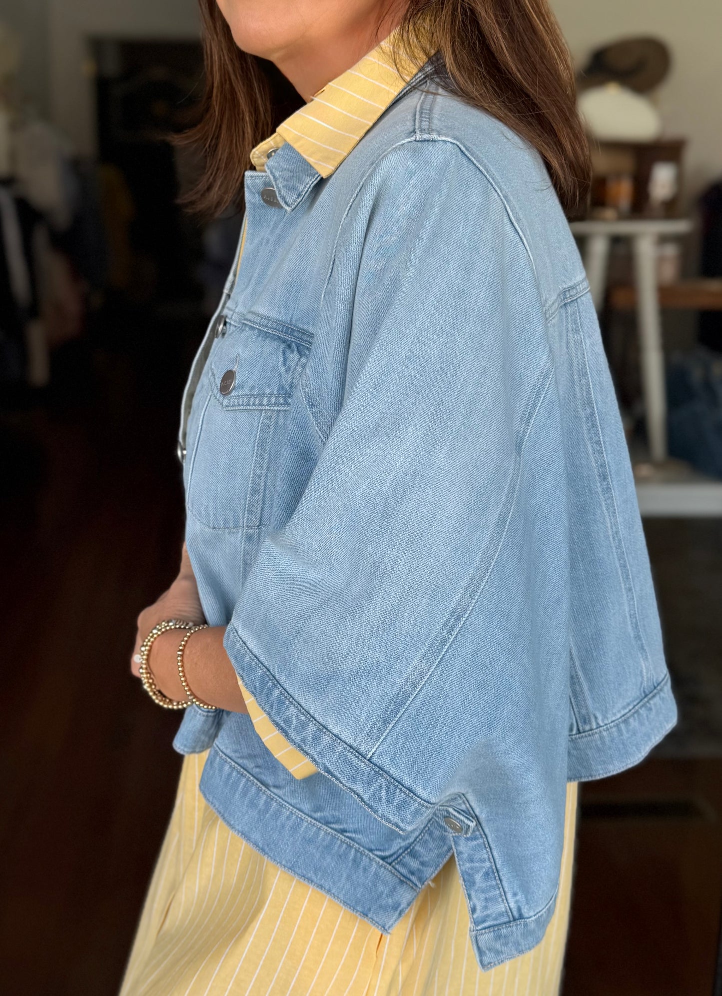 Denim Cape Jacket