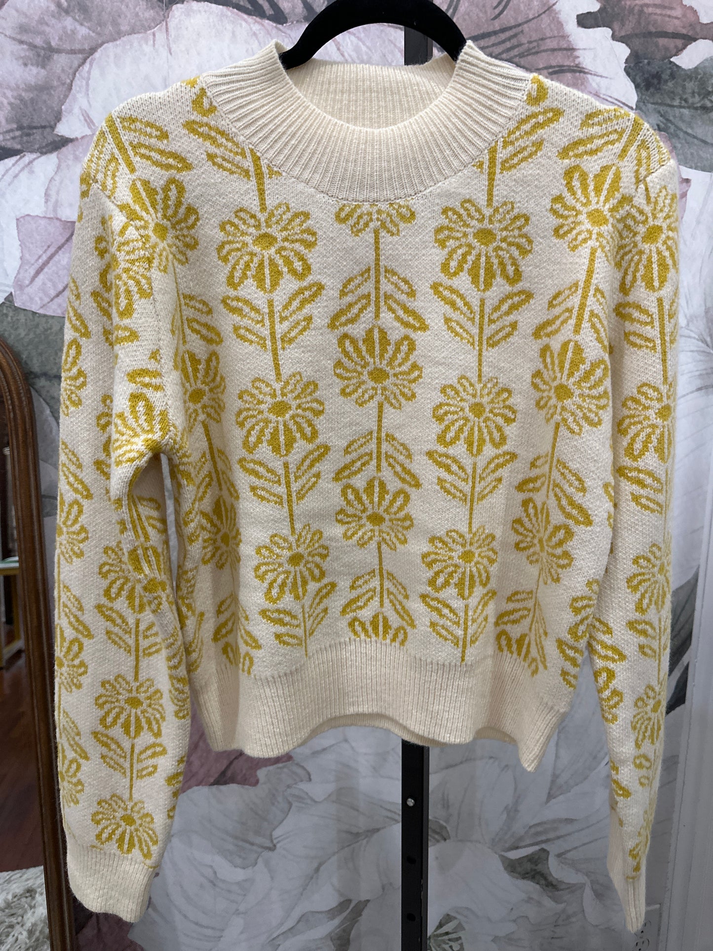 Flower Print Sweater