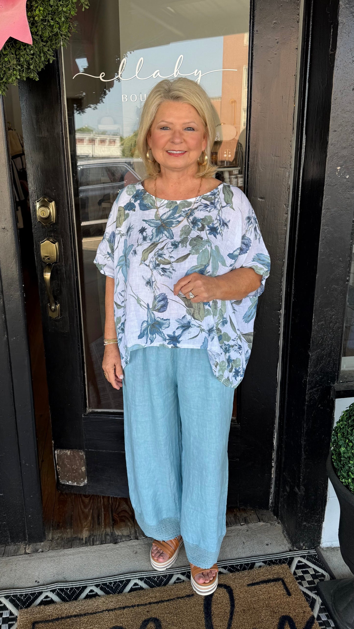 OS Linen Floral Top