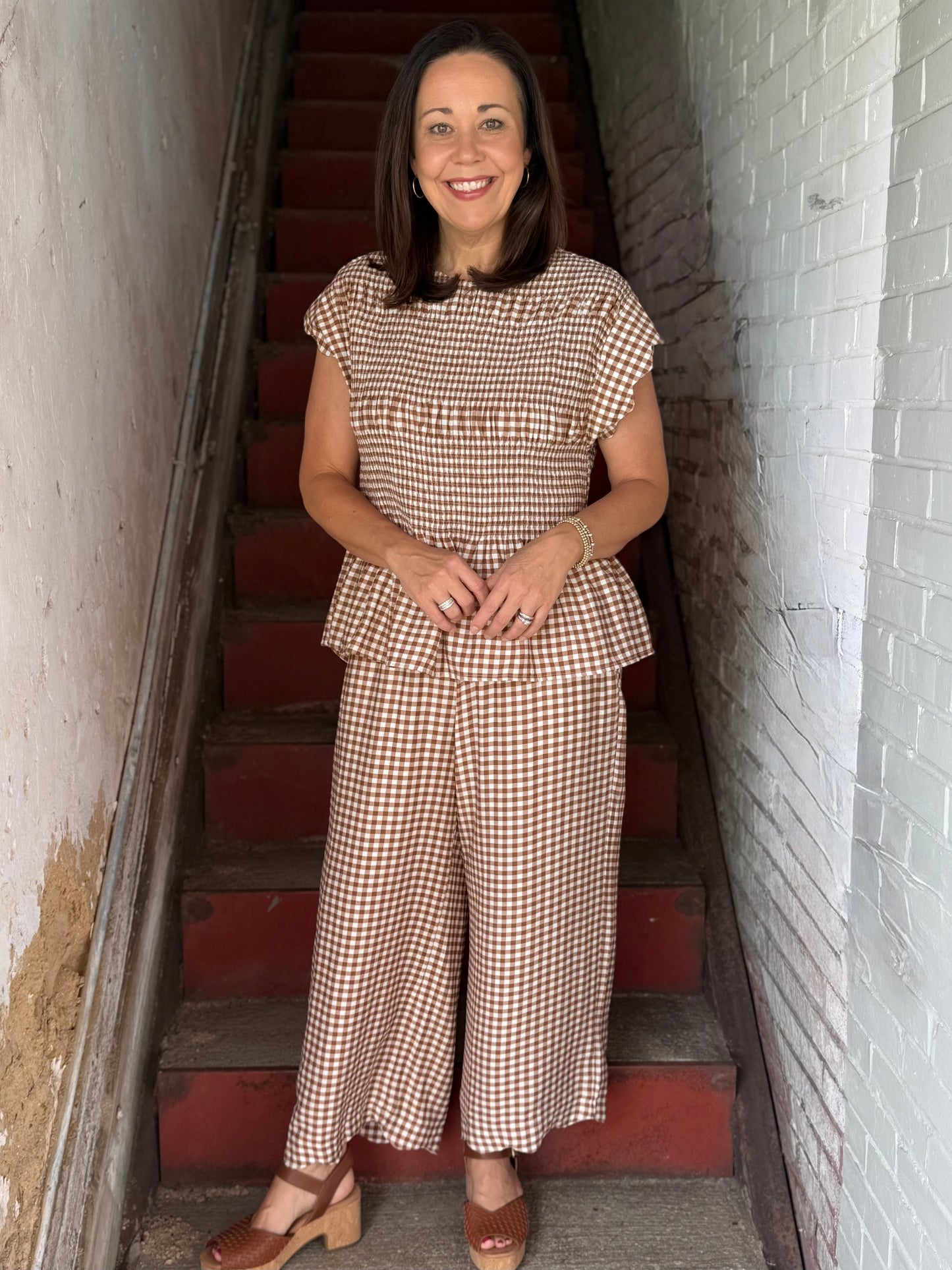 Checkered Smocked Set