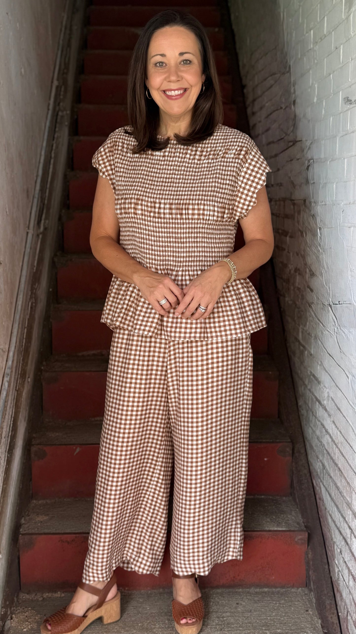 Checkered Smocked Set