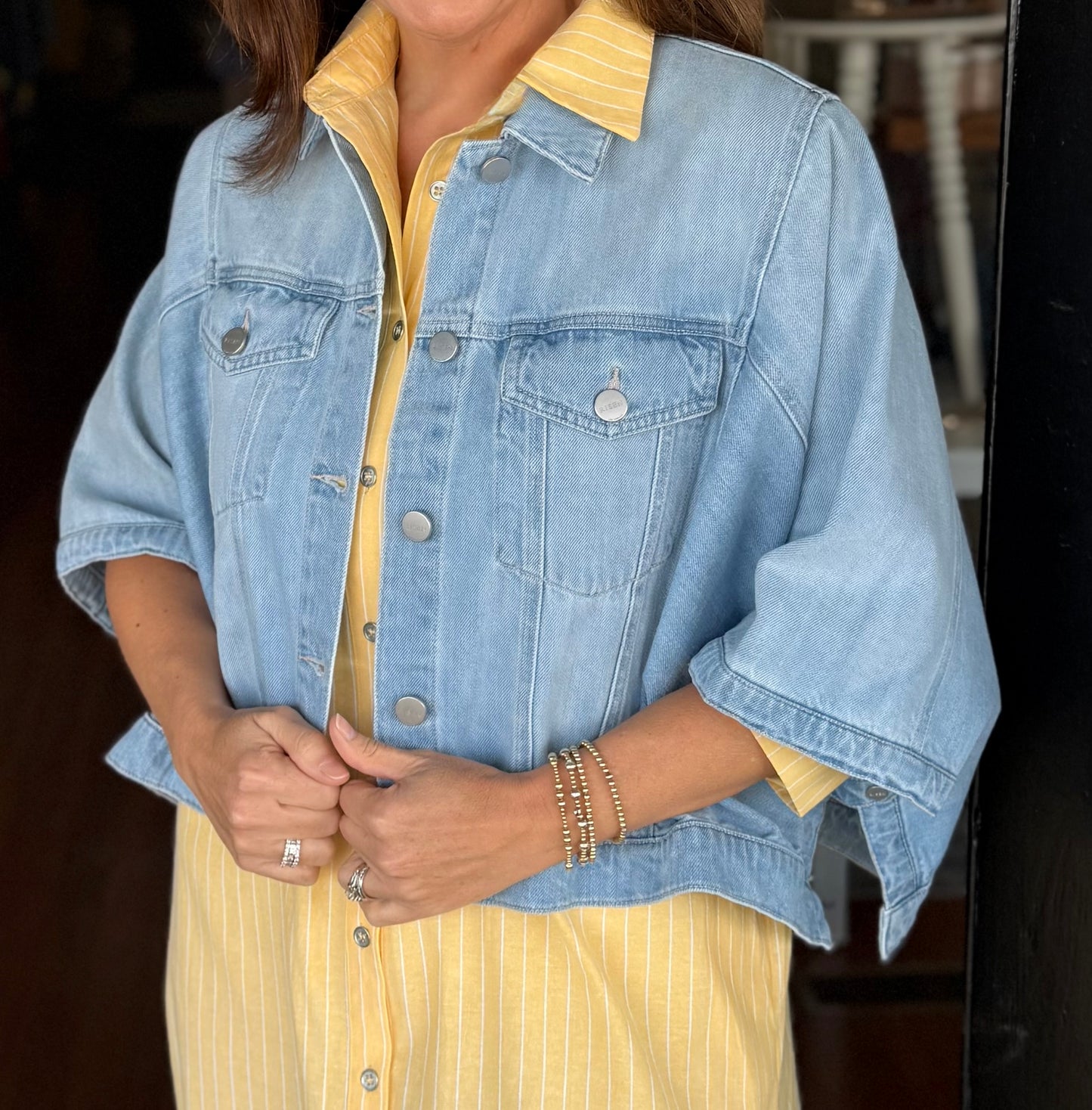 Denim Cape Jacket