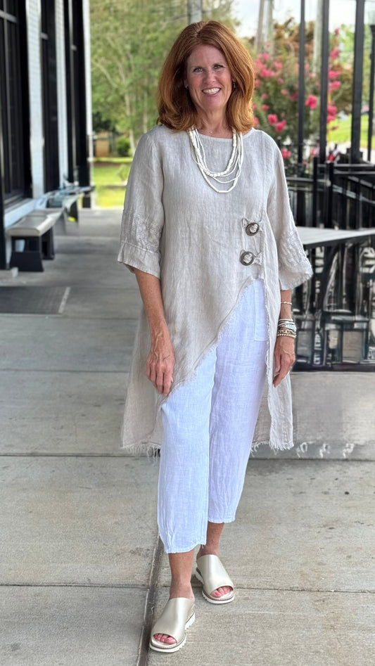 Raw Edge Linen Tunic