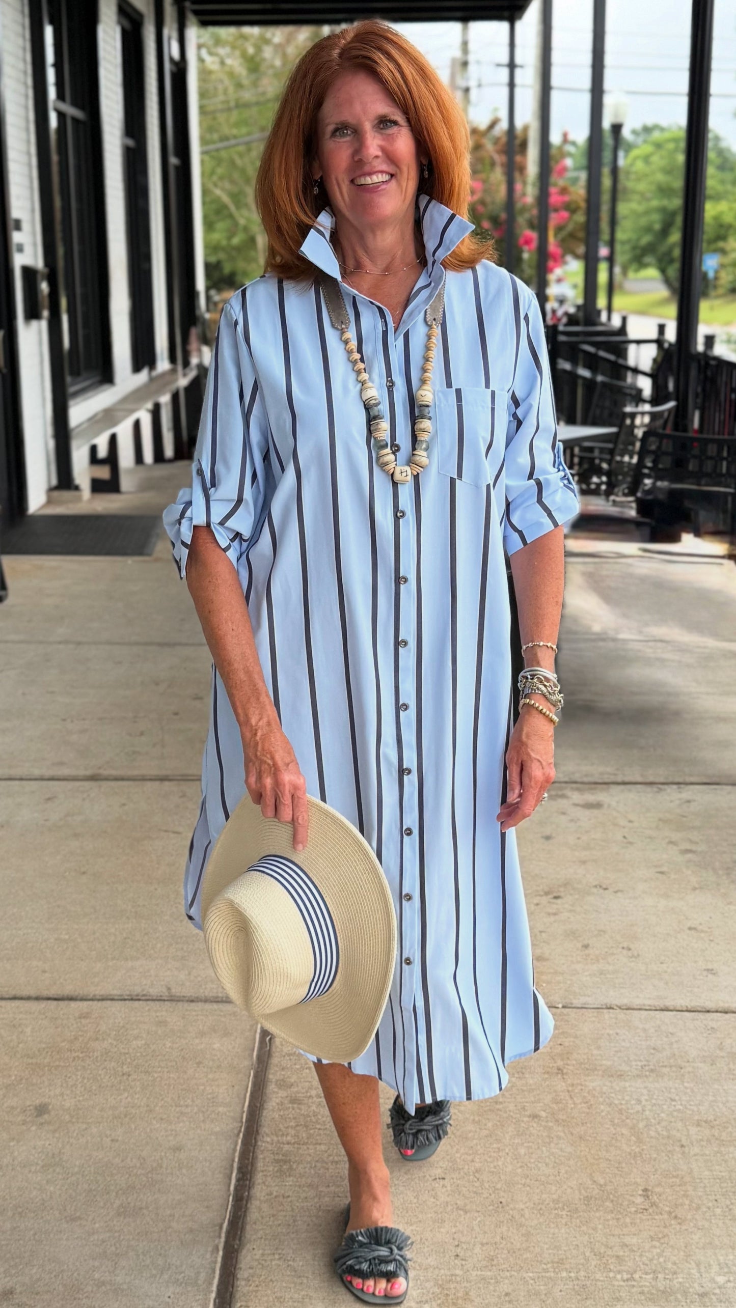 Skyline Stripe Shirtdress