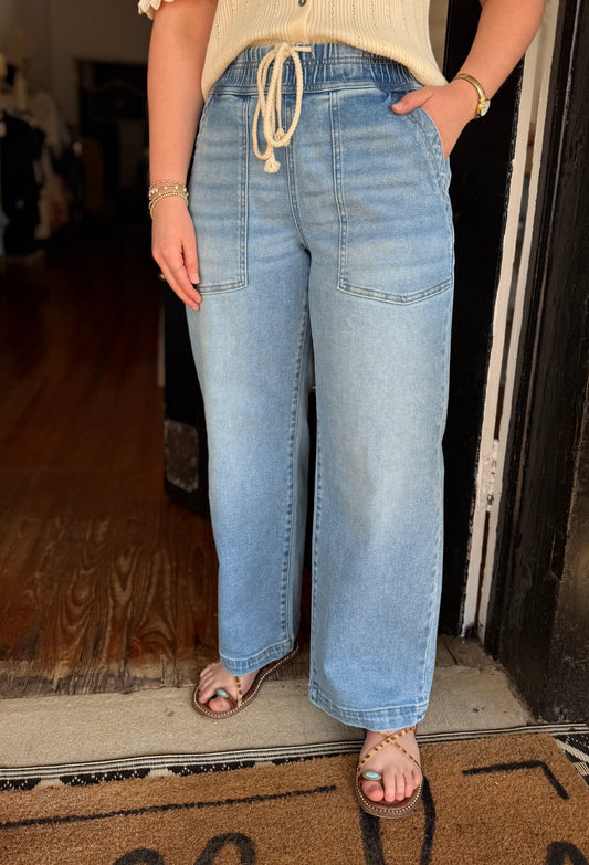 Drawstring Waist Jeans