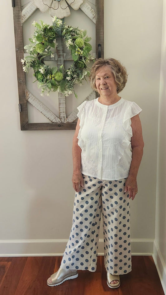Dotty Days Wide-Leg Pants