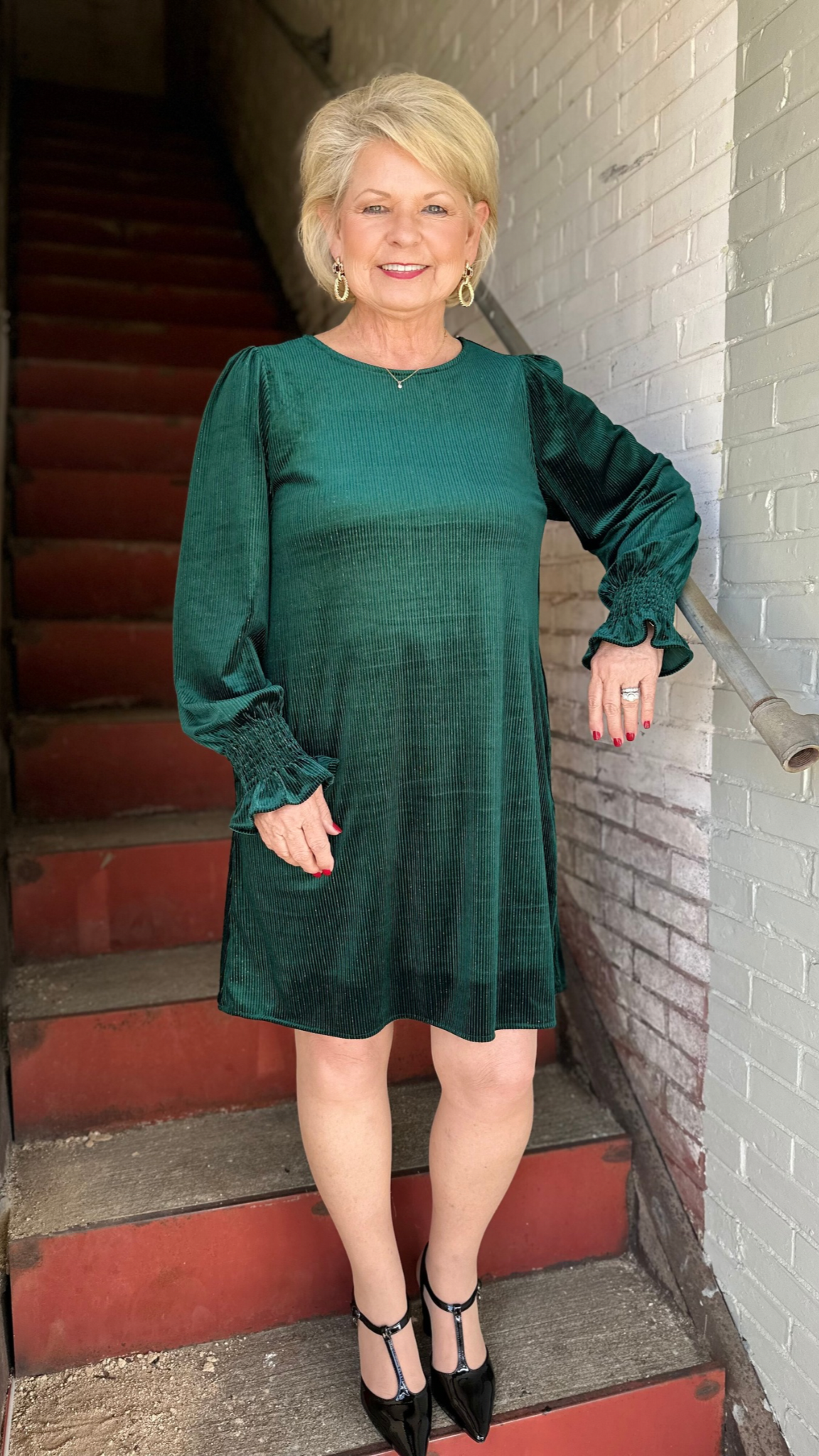Green Velvet Shimmer Dress