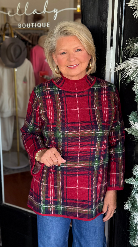 Winterberry Plaid Sweater