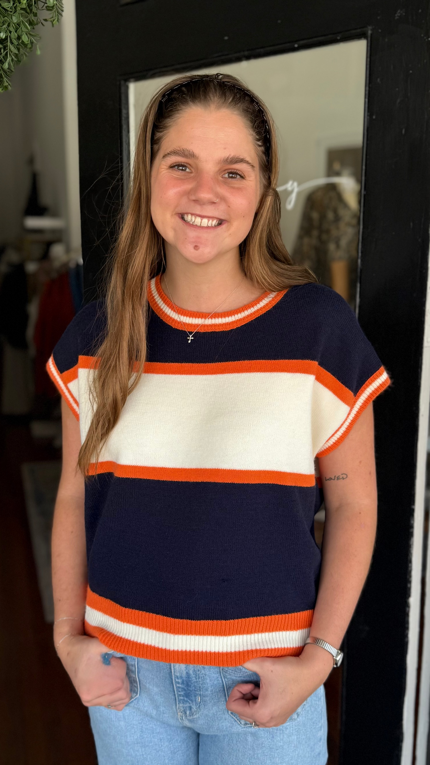 COLORBLOCK KNIT TOP