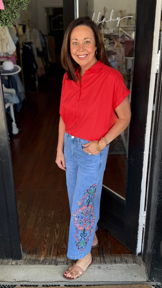 Audrey Embroidered Jean