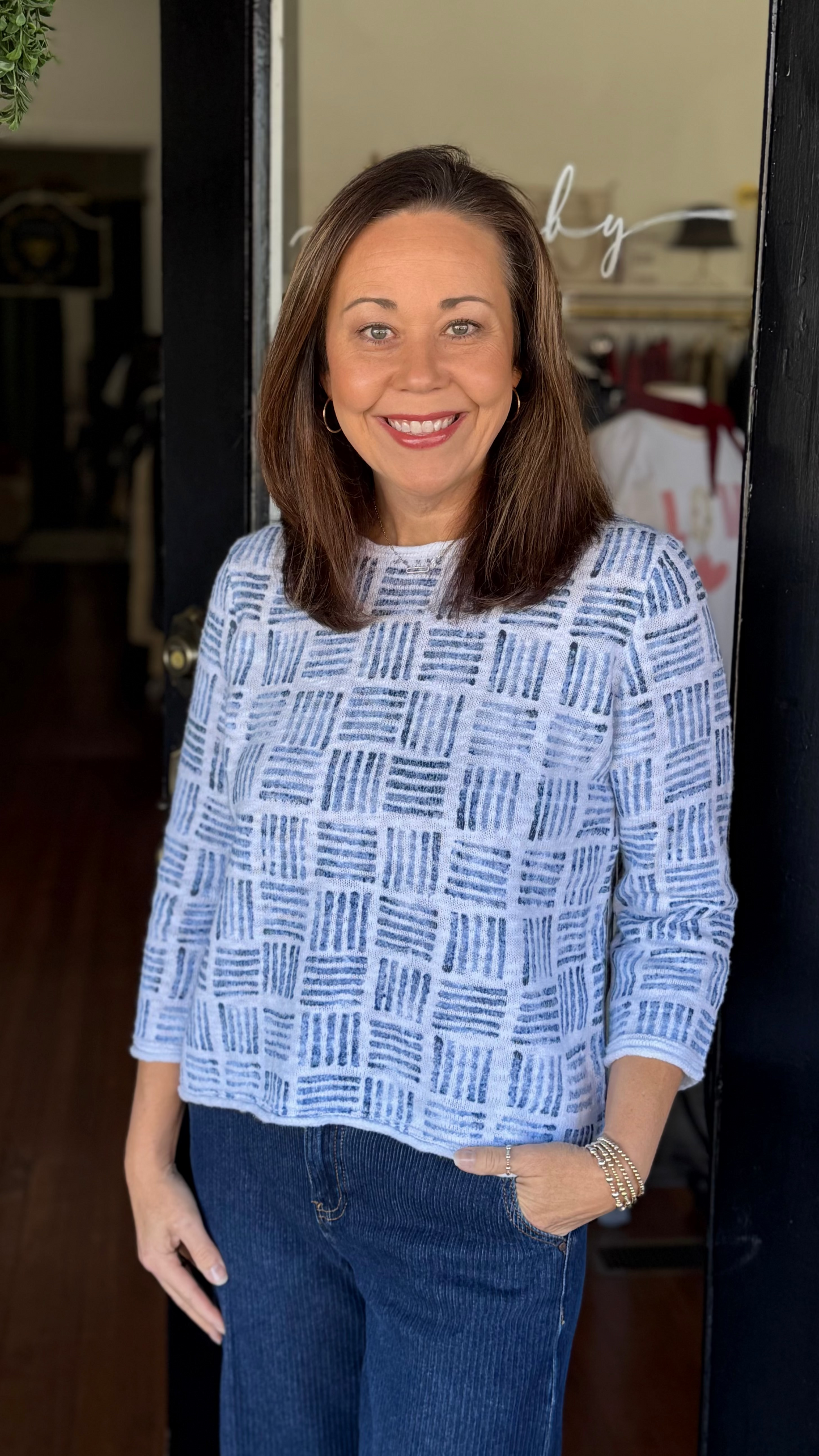 Geometric Basket Weave Pullover