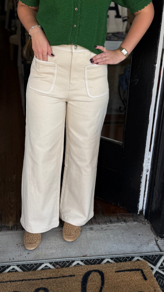 Stitched Trim Pocket Pant