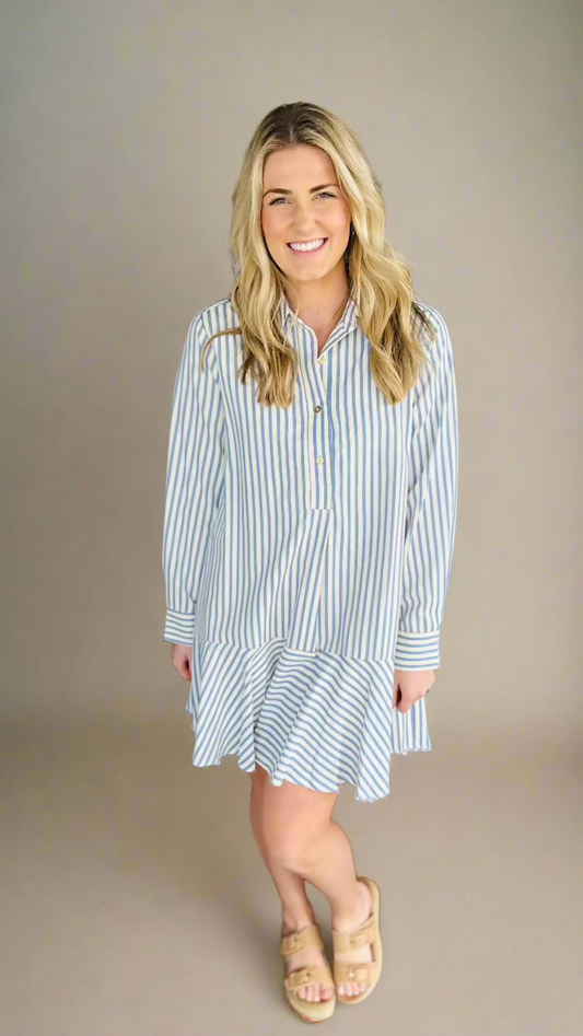 Striped Button Up Dress