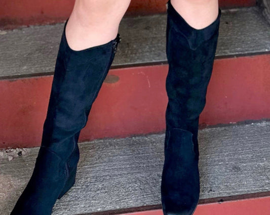 Black Suede Boot