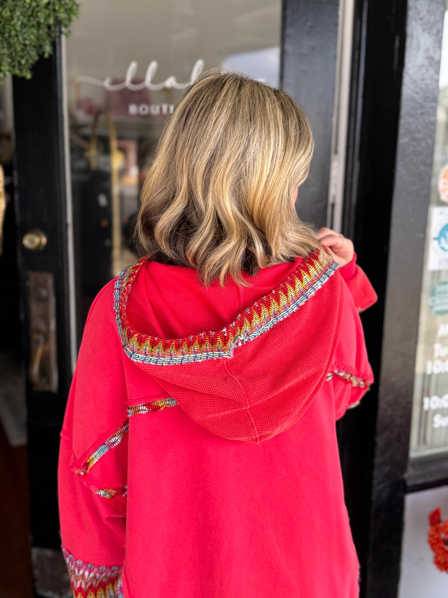 Poppy Red Detail Top