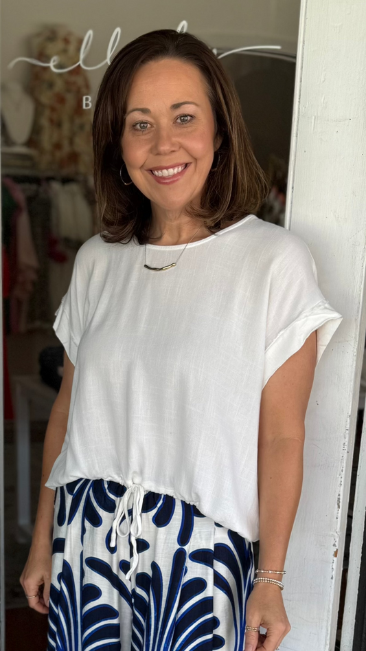 Linen Roundneck Top