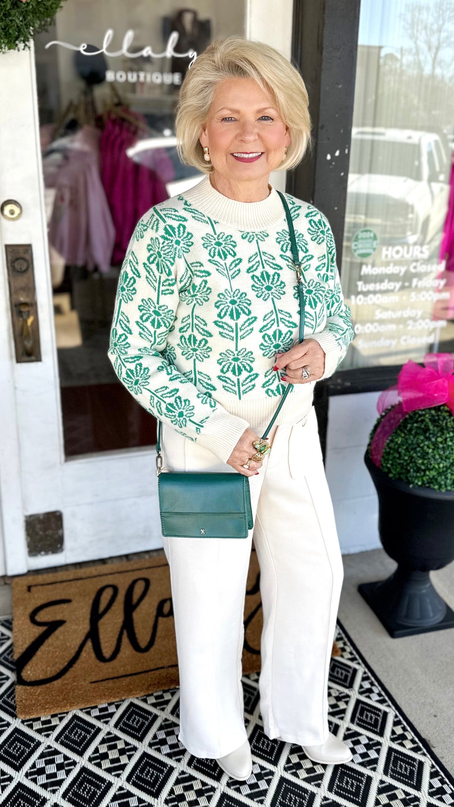 Flower Print Sweater