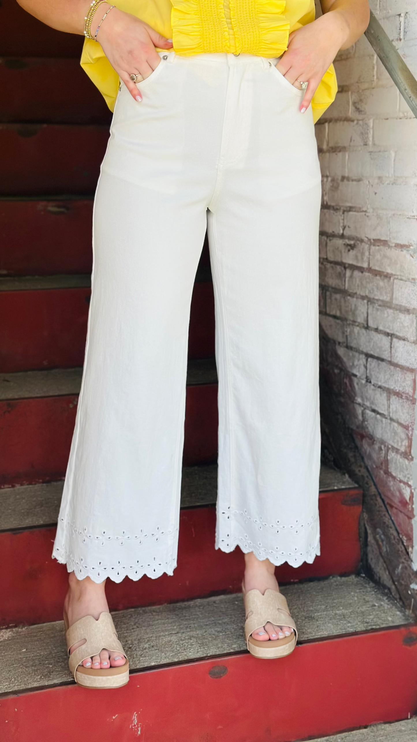 Eyelet Hem Jean