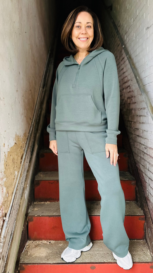 Modal Quarter Zip Set Sage