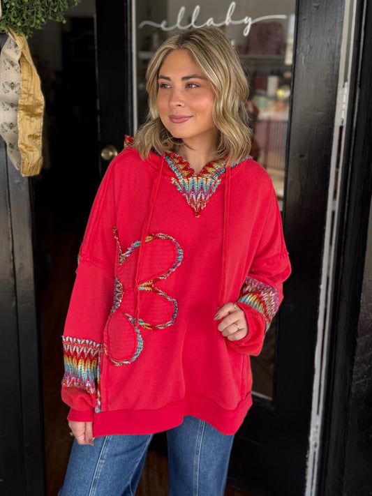 Poppy Red Detail Top