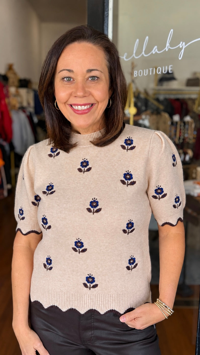 Flower Embroidery Sweater
