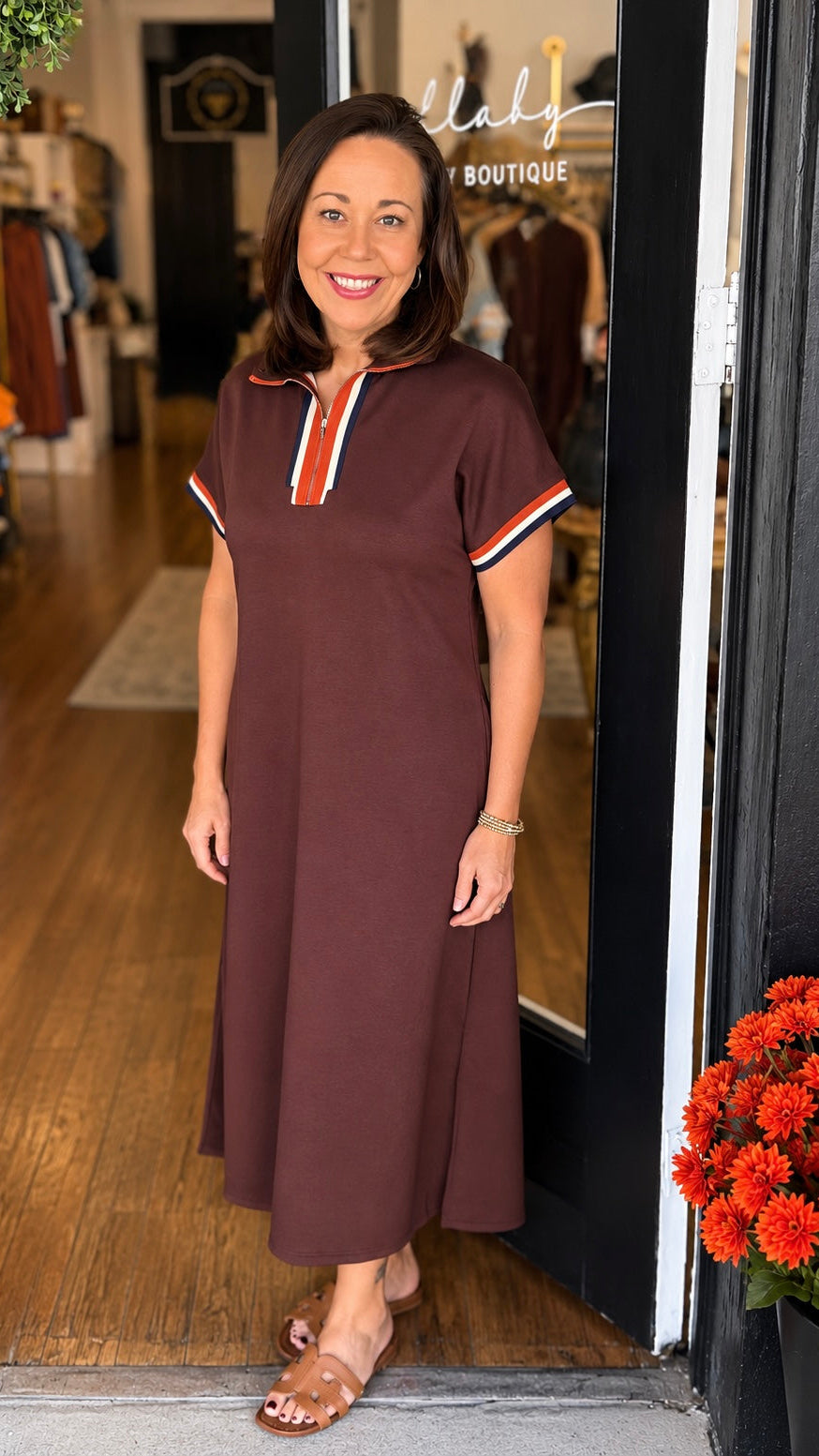 Quarter Zip Jersey Dress