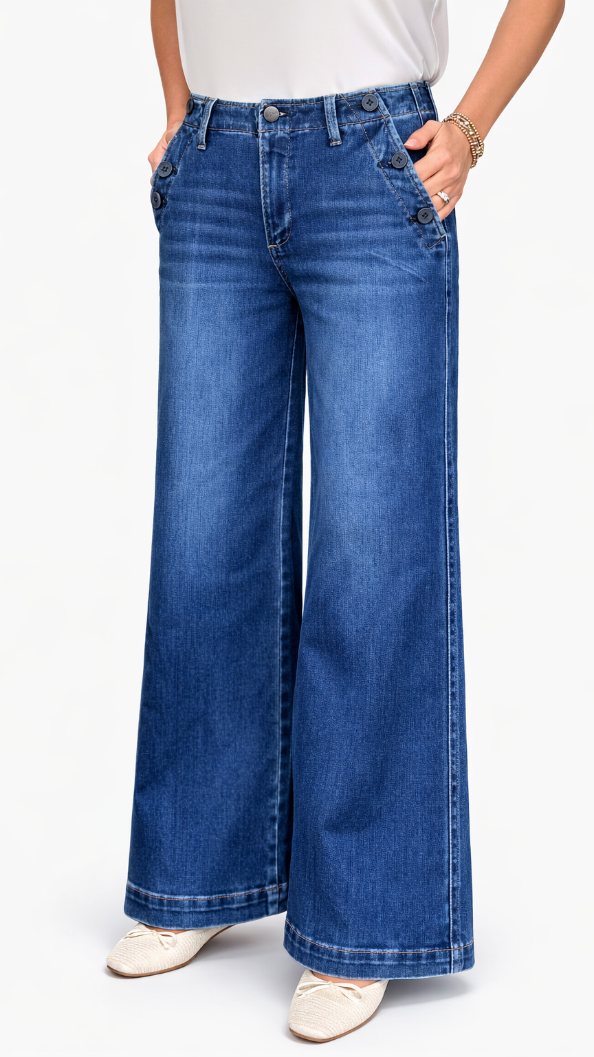 HR Wide Leg Pocket Button