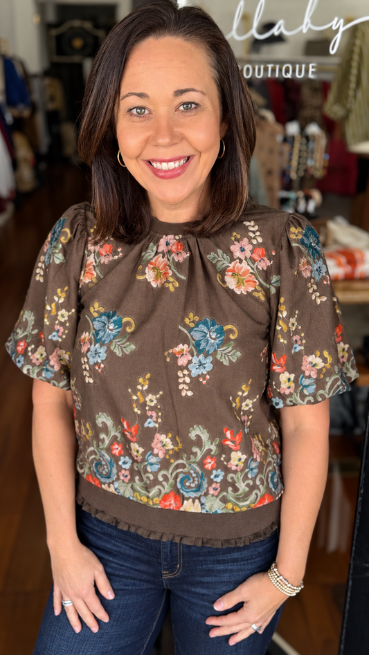 Floral Print Band Top