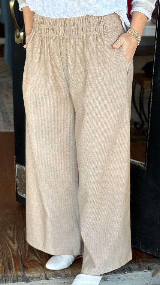 Pinstripe Wide Leg Pant