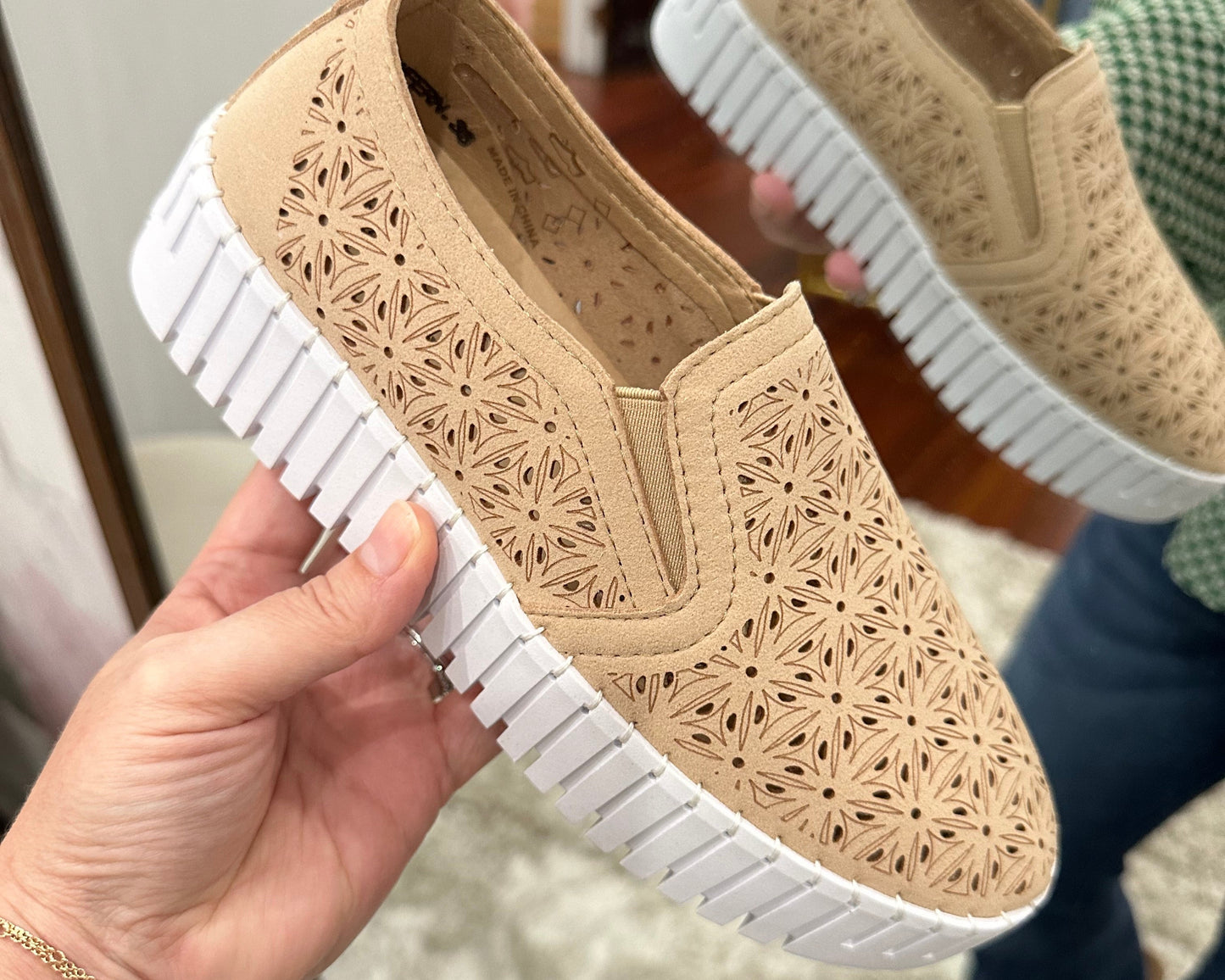 Fern Nude Slide On Sneaker